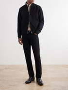 TOM FORD - Suede and Milano Stitch Wool Bomber Jacket - Black
