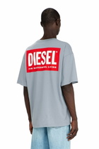 Diesel Cotton T-shirt with Diesel Biscotto print - T-Shirts Mens in Grey