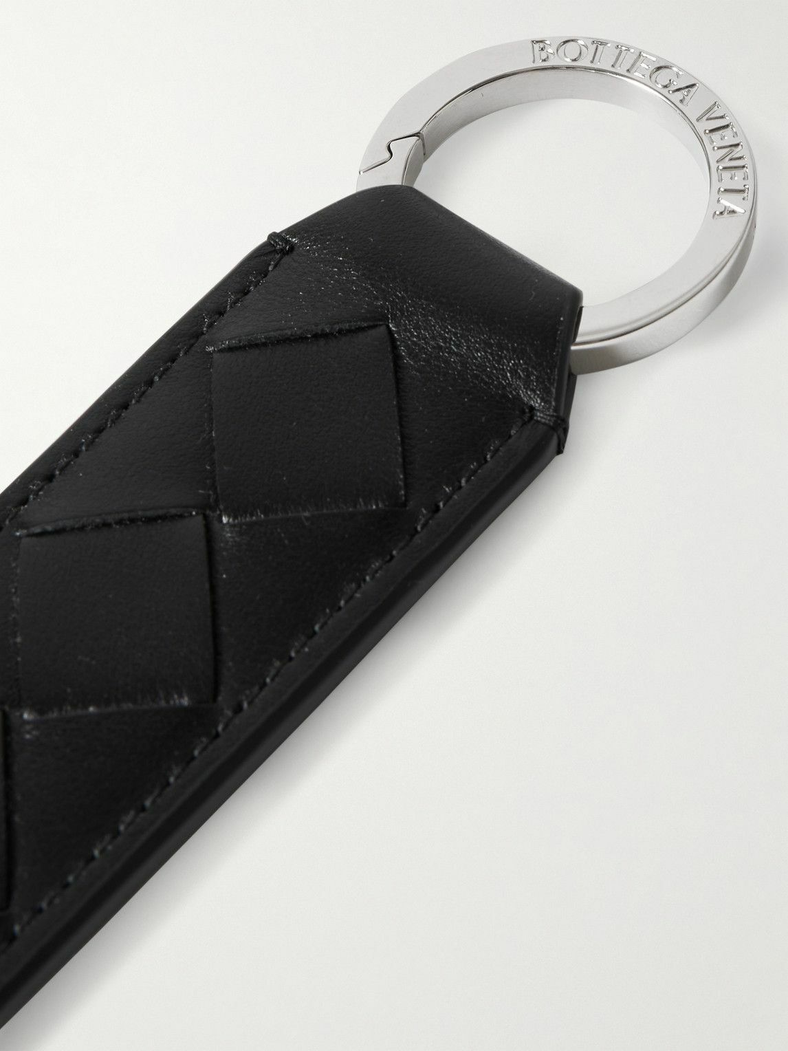 Bottega Veneta - Silver-Tone and Intrecciato Leather Key Fob