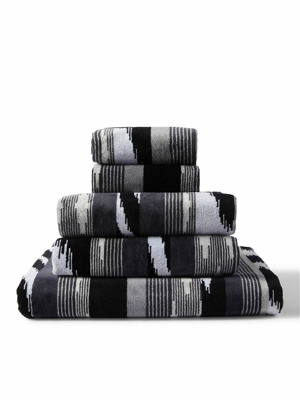 Photo: Missoni Home - Set of Five Striped Cotton-Terry Bath Towels