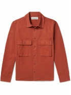Miles Leon - Bellow Garment-Dyed Cotton-Twill Shirt - Red