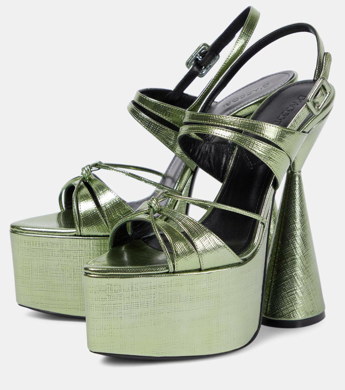 D'Accori Belle metallic leather platform sandals