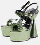 D'Accori Belle metallic leather platform sandals