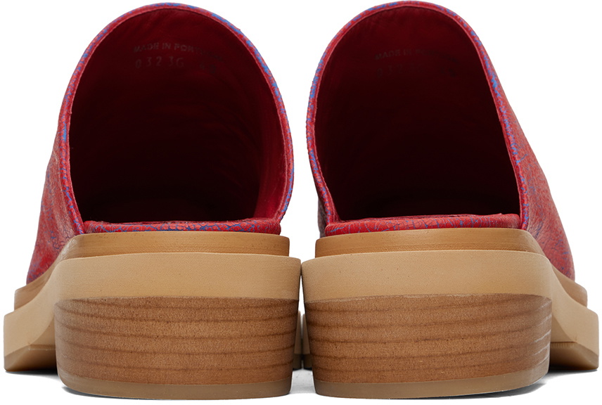 Eckhaus Latta Red & Tan Zoe Clogs Eckhaus Latta