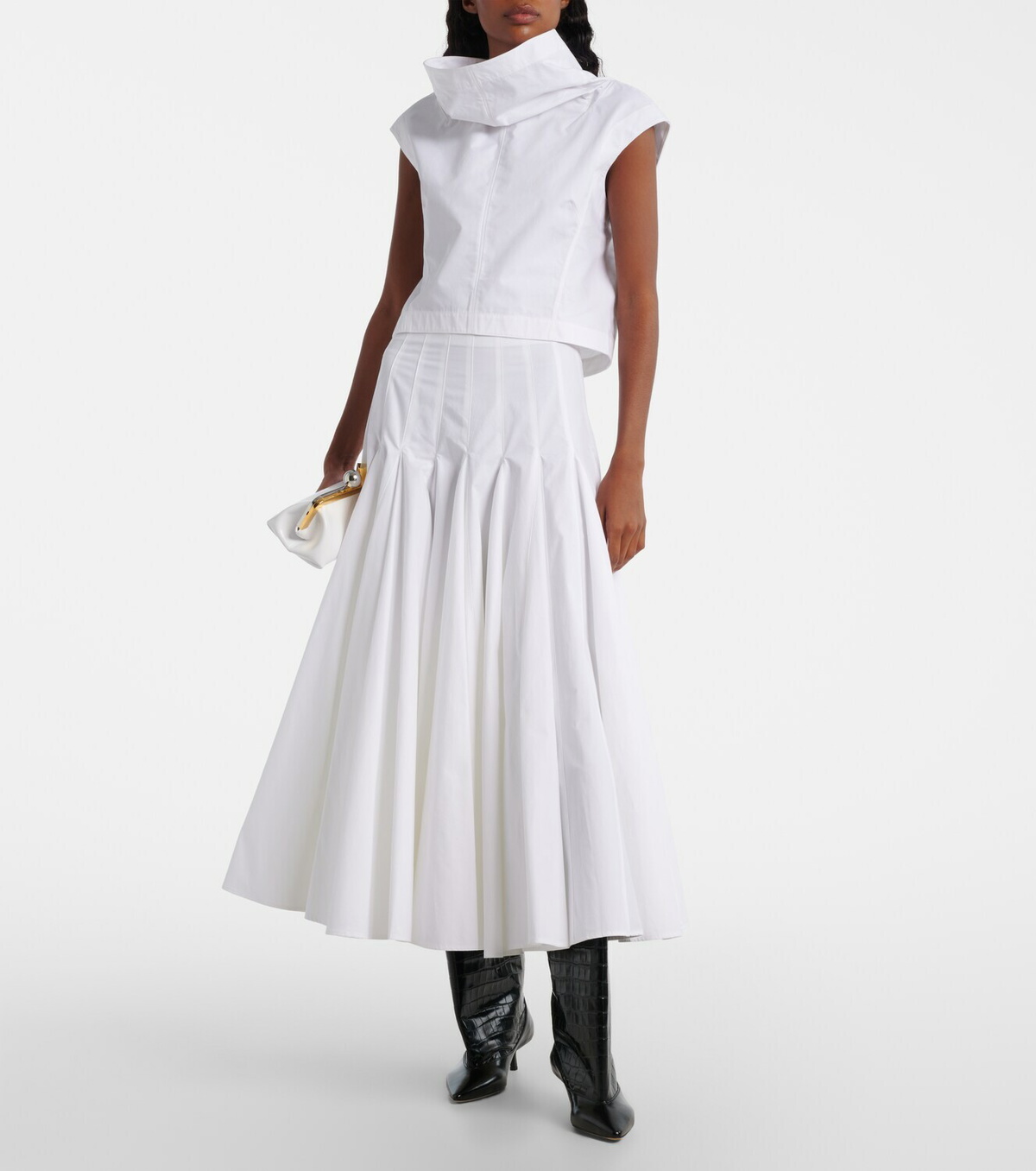 Jacquemus Tourni croc-effect leather knee-high boots
