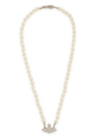 Vivienne Westwood Mini Bas Relief Faux Pearl Necklace - White - One Size