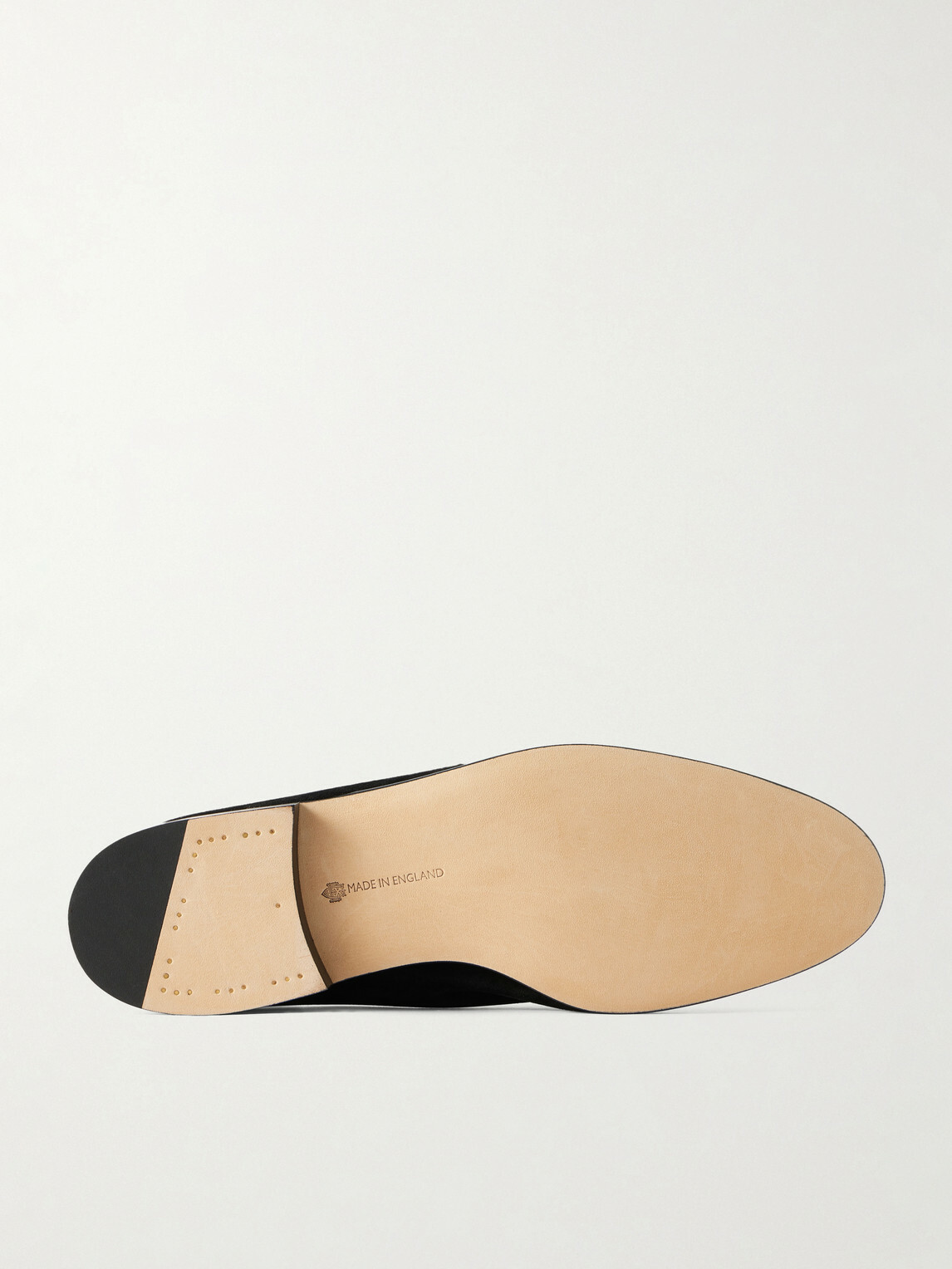 Edward Green - Polperro Leather-Trimmed Suede Penny Loafers - Black