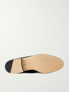 Edward Green - Polperro Leather-Trimmed Suede Penny Loafers - Black