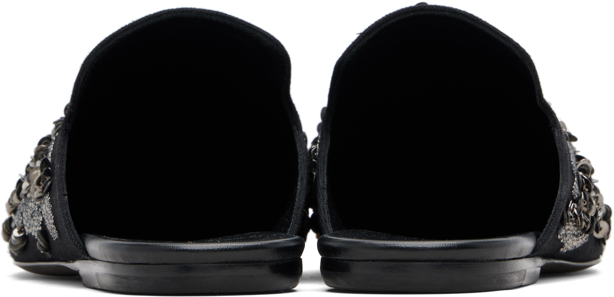 Dries Van Noten Black Embellished Slippers