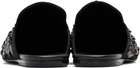 Dries Van Noten Black Embellished Slippers