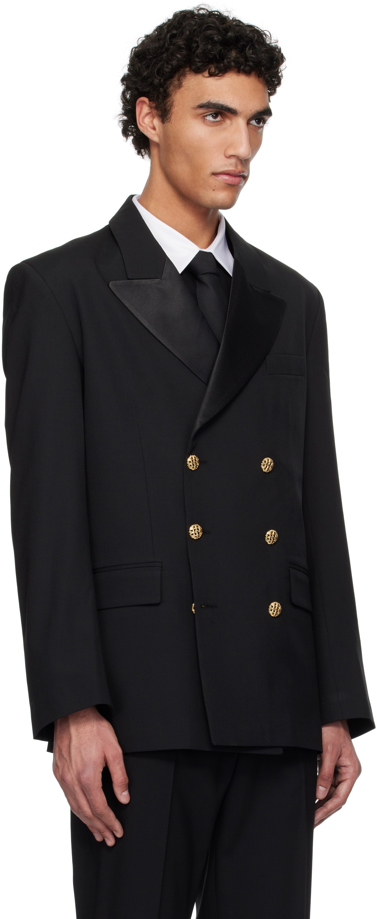 Ernest W. Baker Black Gothic Double-Breasted Blazer