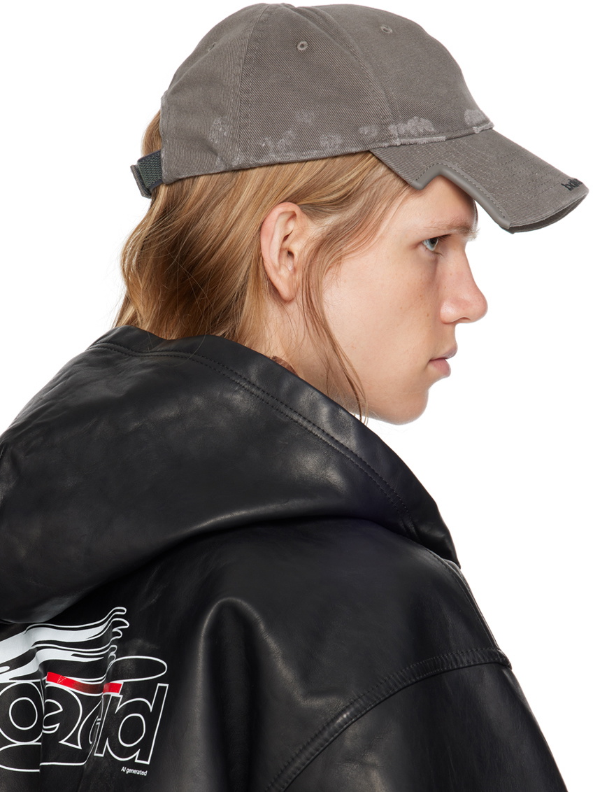 Balenciaga Gray Embroidered-Logo Cap Balenciaga Balenciaga Gray Embroidered-Logo Cap Balenciaga