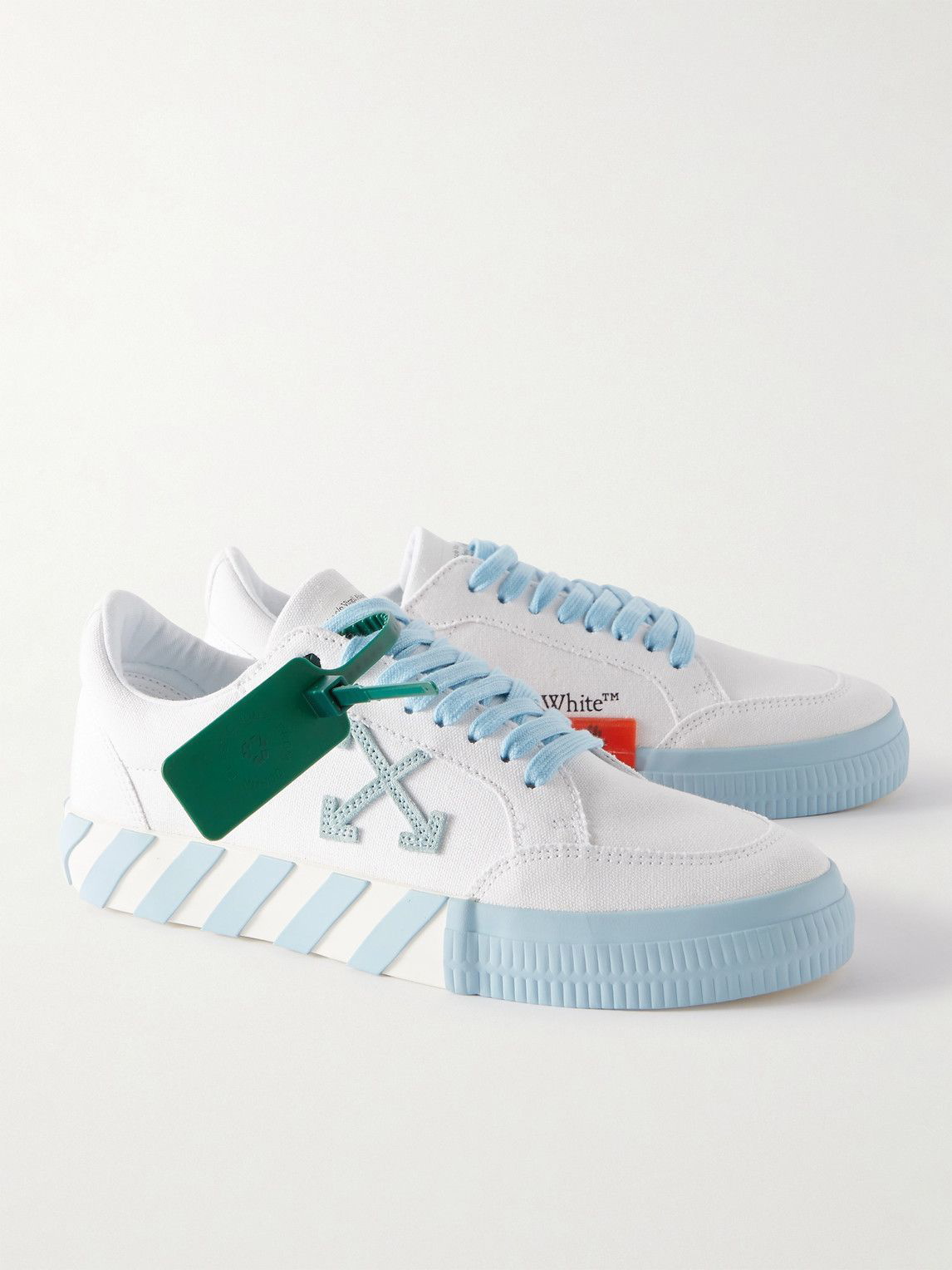 OFF-WHITE Low Vulcanized suede-trimmed canvas sneakers