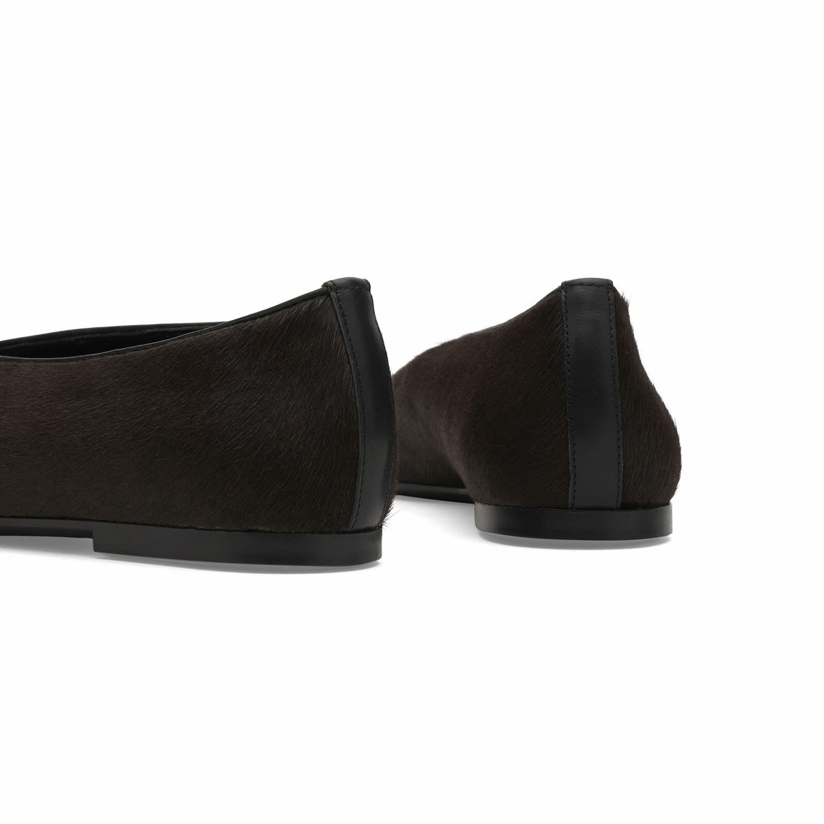 Vagabond Shoemakers Women's Vagabond Aleya Pony Hair Leather Ballet in Chocolate