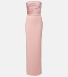Solace London Afra satin-trimmed bustier gown