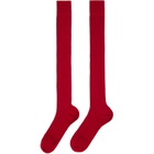 Jil Sander Red Ribbed Wool Socks