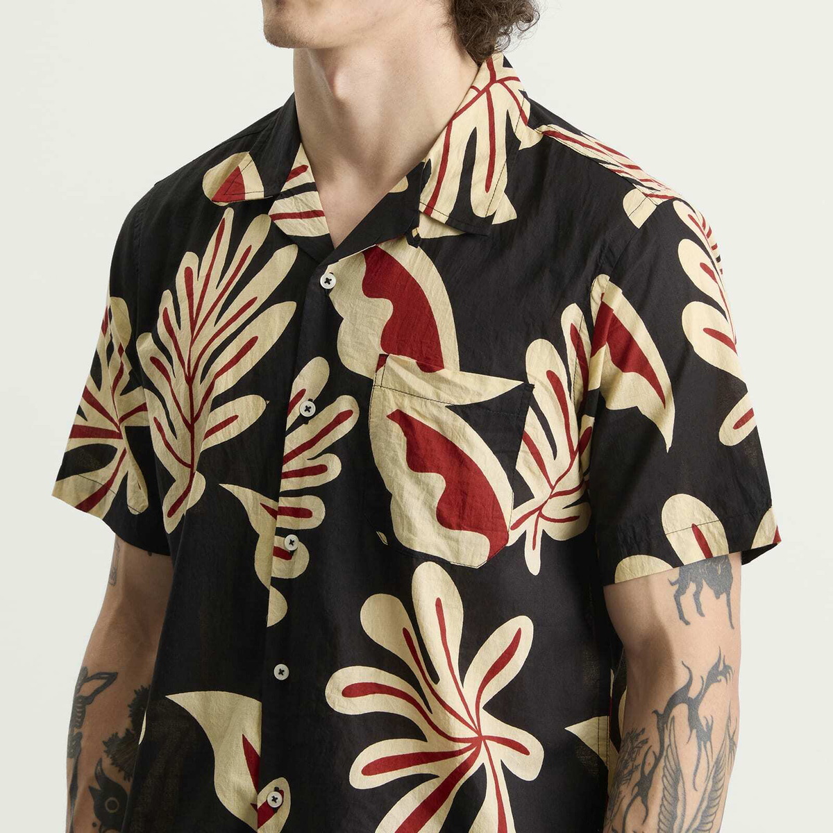 Universal Works Men's Baja Print Road Shirt in Black