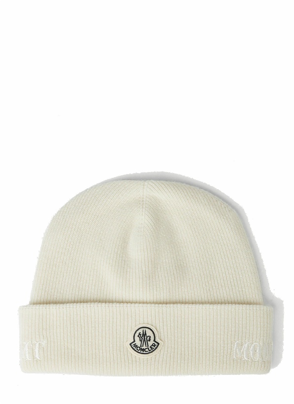 Photo: Logo Embroidery Beanie Hat in White