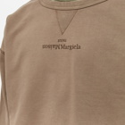 Maison Margiela Men's Embroidered Text Logo Crew Sweat in Military Olive