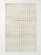 Loro Piana - Leather-Trimmed Fringed Checked Baby Cashmere Blanket