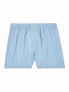 Derek Rose - Checked Cotton-Poplin Boxer Shorts - Blue