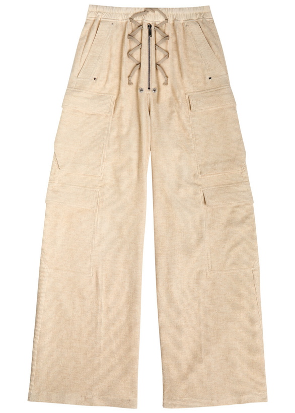 Photo: Rick Owens Cargobela Wide-leg Corduroy Cargo Trousers Cream