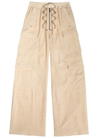Rick Owens Cargobela Wide-leg Corduroy Cargo Trousers Cream
