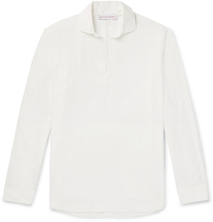 Photo: Orlebar Brown - Ridley Cotton-Poplin Half-Placket Shirt - White