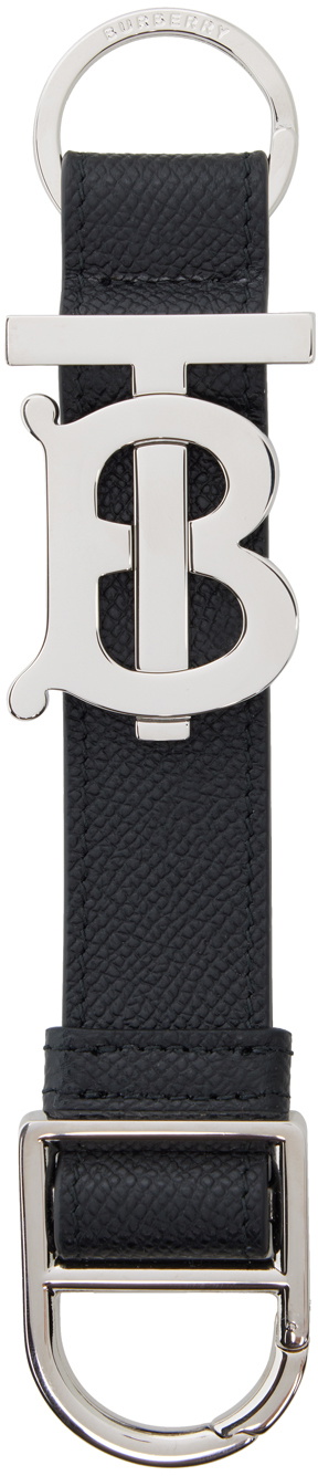Burberry Black Two-Piece Leather Keychain Burberry