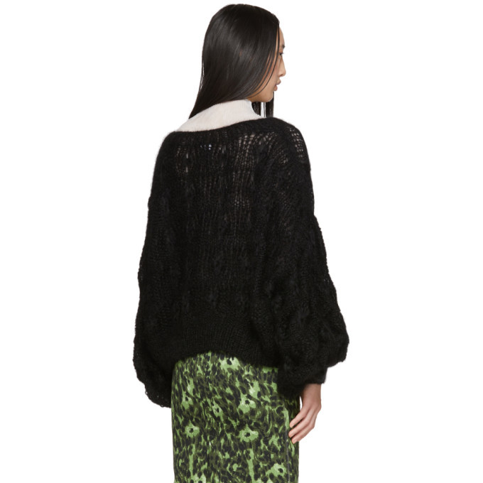 Loewe Black Mohair Balloon Sleeve Cable Sweater Loewe Loewe Black Mohair Balloon Sleeve Cable Sweater Loewe