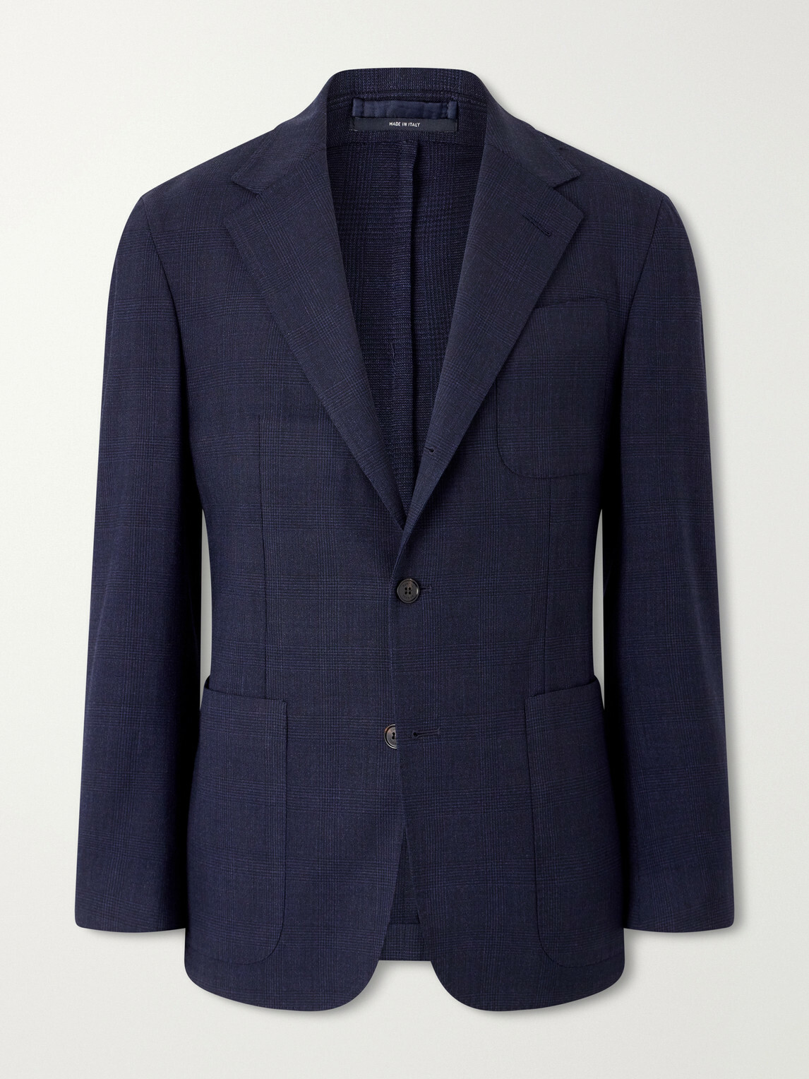 Dunhill - Wool and Mohair-Blend Prince of Wales Blazer - Blue