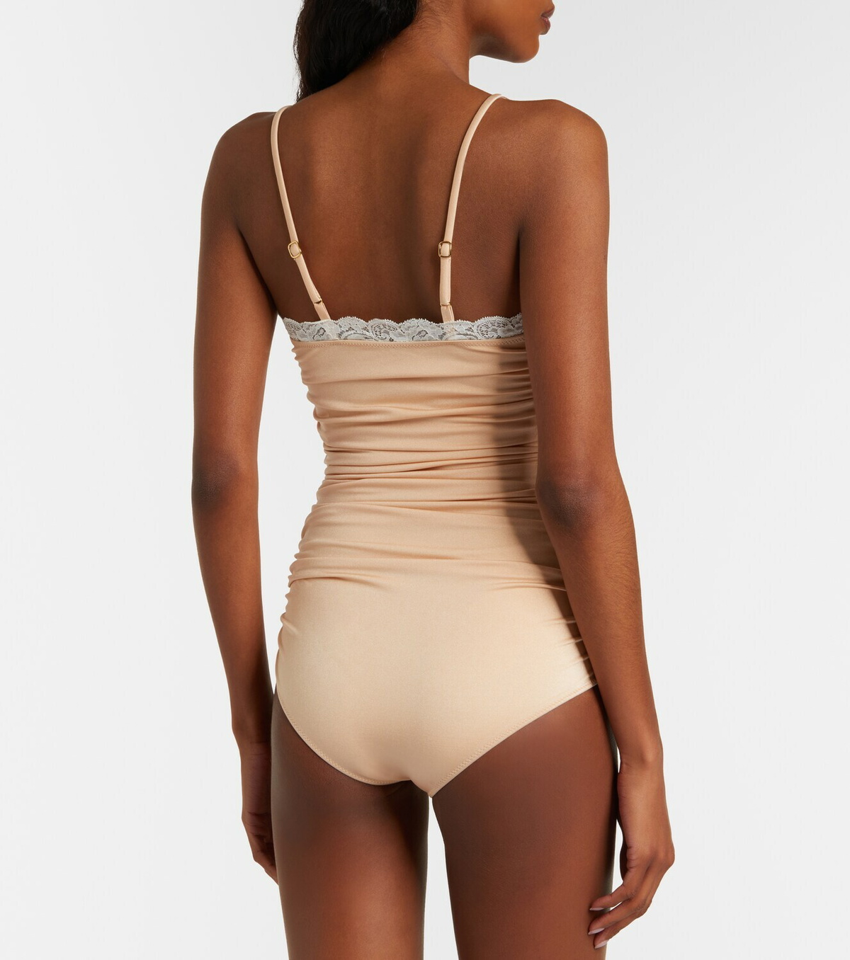 Chloé Lace-trimmed ruched bodysuit