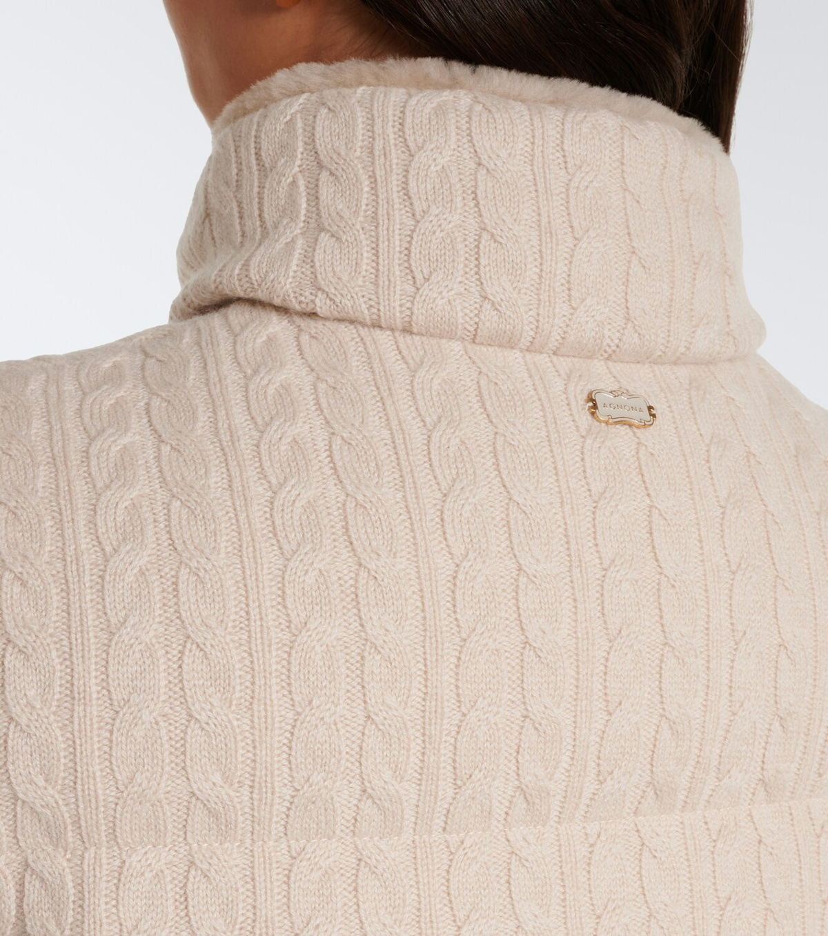 Agnona Cable-knit cashmere puffer vest
