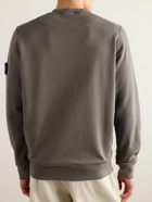 Stone Island - Logo-Appliquéd Garment-Dyed Cotton-Jersey Sweatshirt - Brown