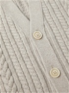 Purdey - Cable-Knit Cashmere Cardigan - Neutrals