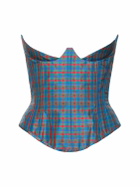 VIVIENNE WESTWOOD - Bella Checked Taffeta Strapless Corset