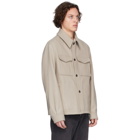 AMI Alexandre Mattiussi Off-White Wool Buttoned Shirt Jacket