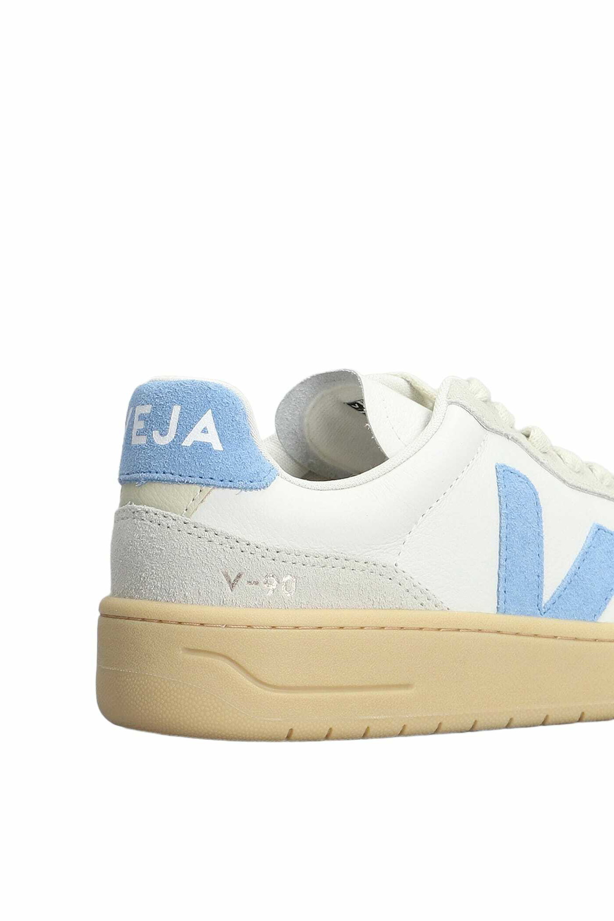 Veja V-90 O.t. Sneakers In White Suede And Leather
