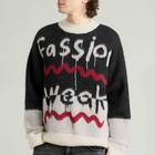 Navinder Nangla Fassion Weak Mohair Jumper in Black/White/Red