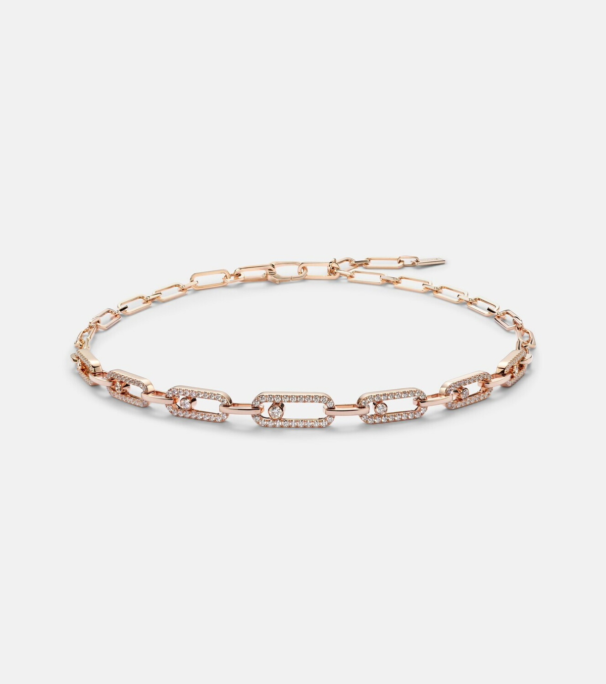 Messika Move Link 18kt rose gold choker with diamonds