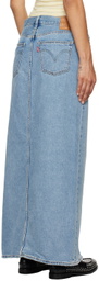 Levi's Blue Ankle Column Denim Midi Skirt