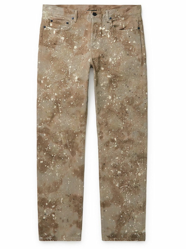 Photo: John Elliott - The Daze Straight-Leg Paint-Splattered Jeans - Brown