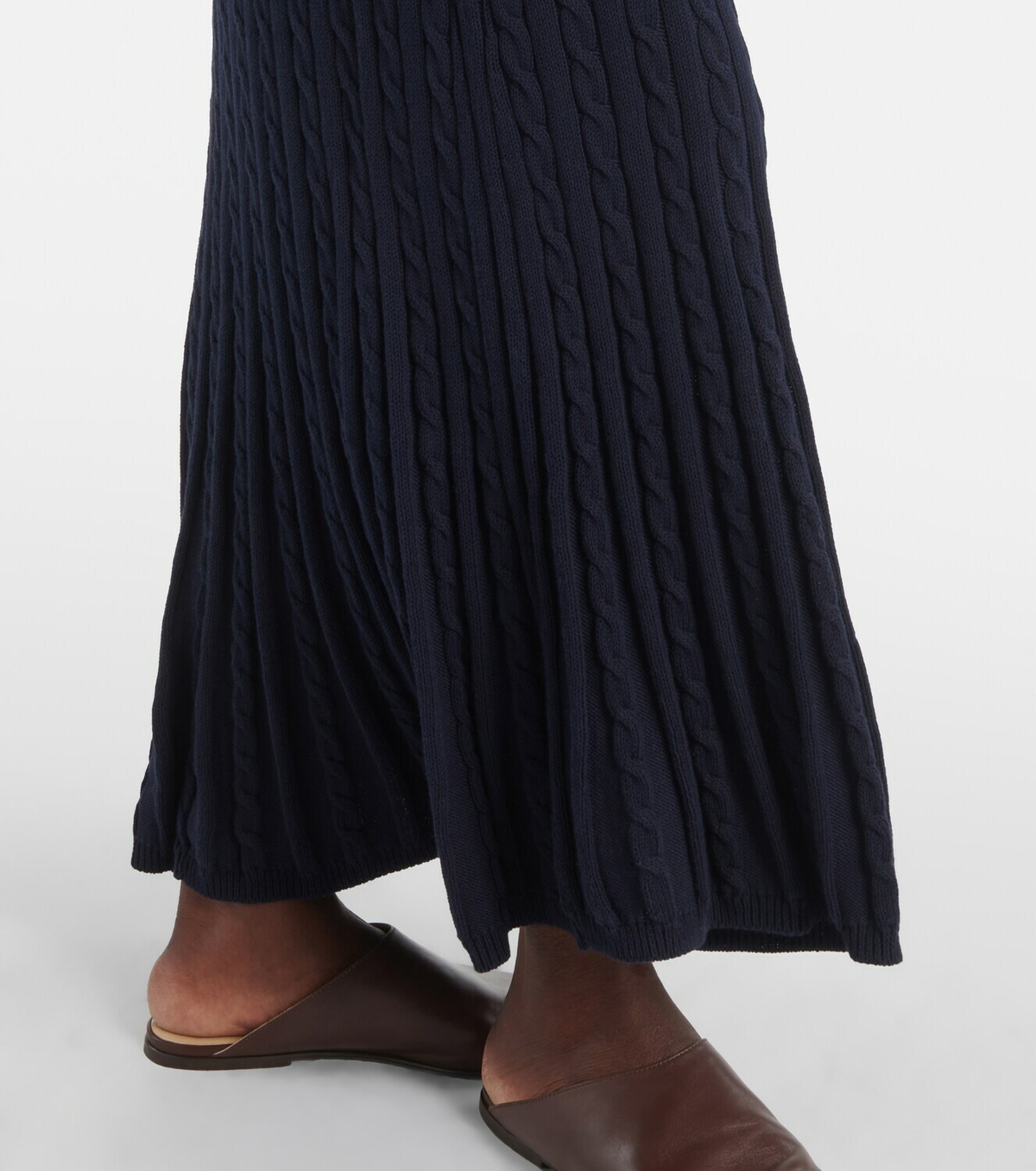 Polo Ralph Lauren Ribbed-knit cotton-blend polo dress