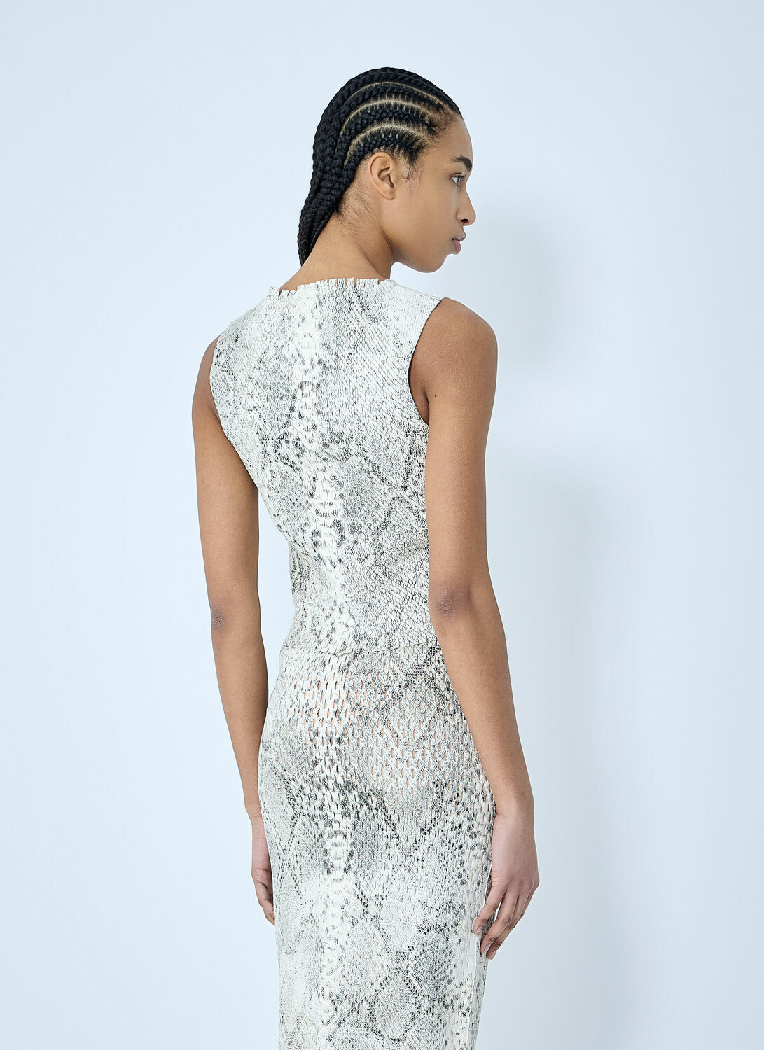 Alexander Wang Snake-Print Embossed Tank Top