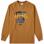 Men's AAPE Long Sleeve UNVS T-Shirt in Light Brown