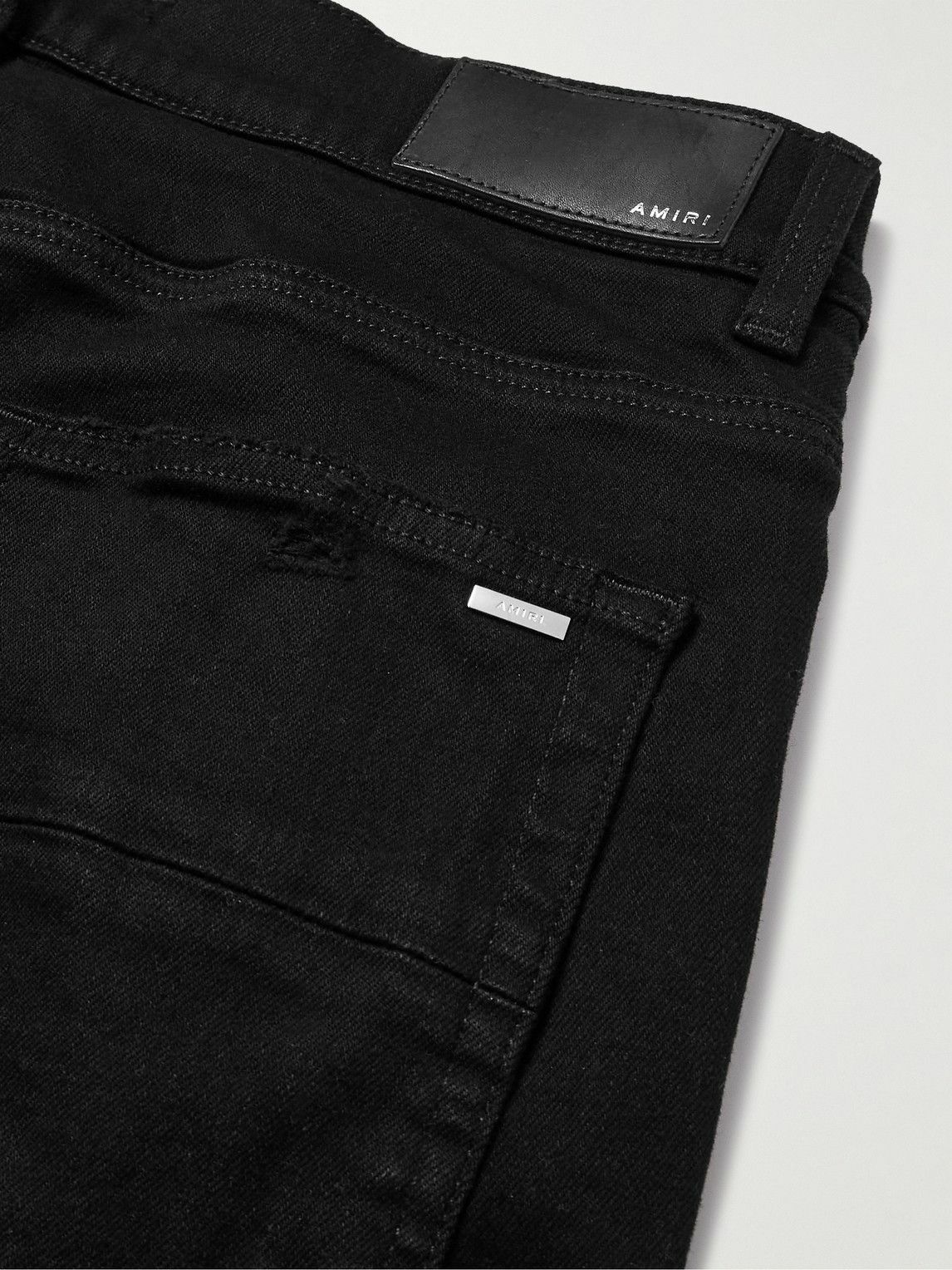 AMIRI - Thrasher Skinny-Fit Leather-Panelled Distressed AMIRI - Thrasher Skinny-Fit Leather-Panelled Distressed