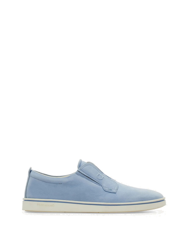 Photo: Ferragamo Mens Derby slip-on in Blue