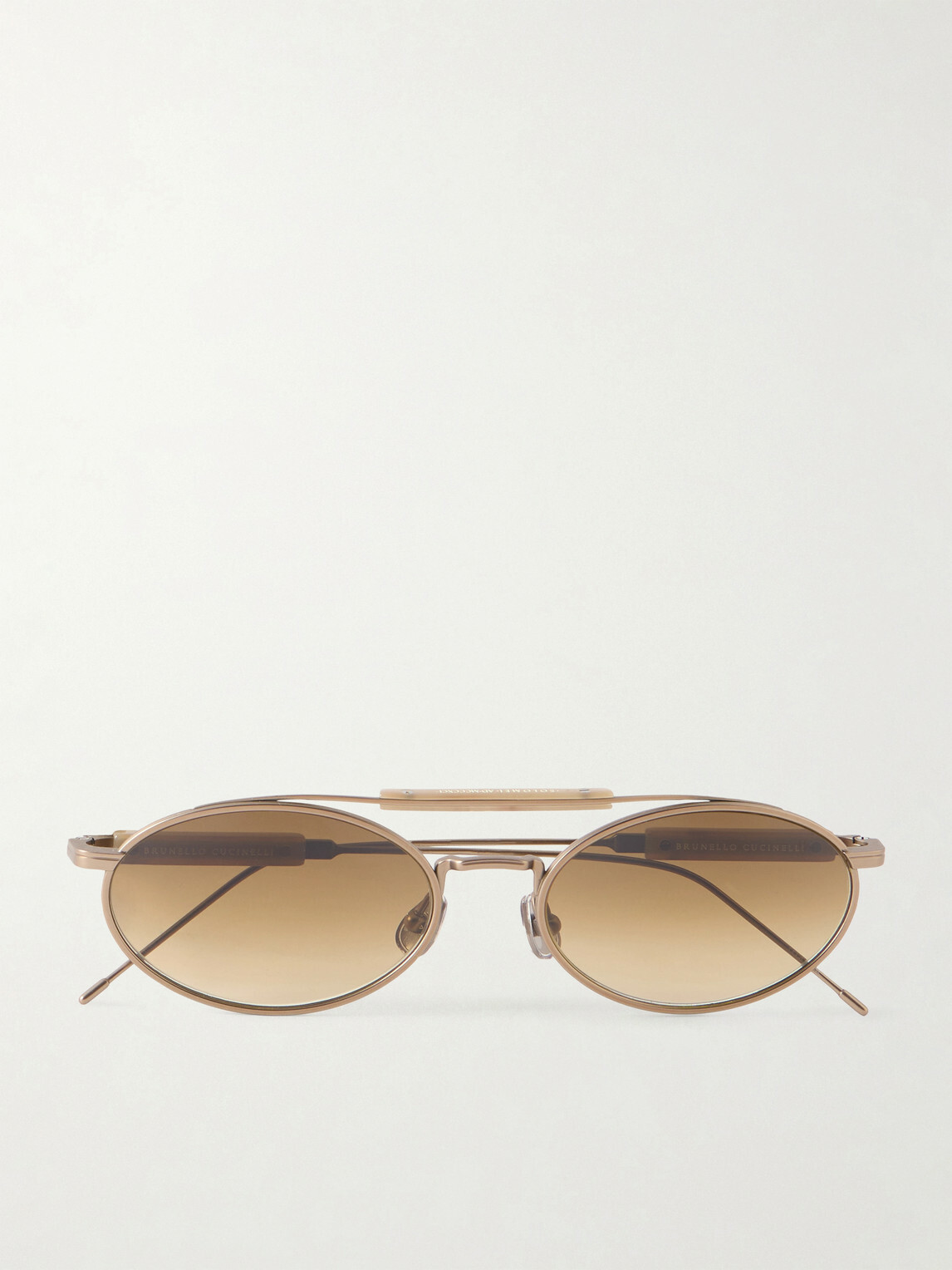 Brunello Cucinelli - Round-Frame Gold-Tone Sunglasses