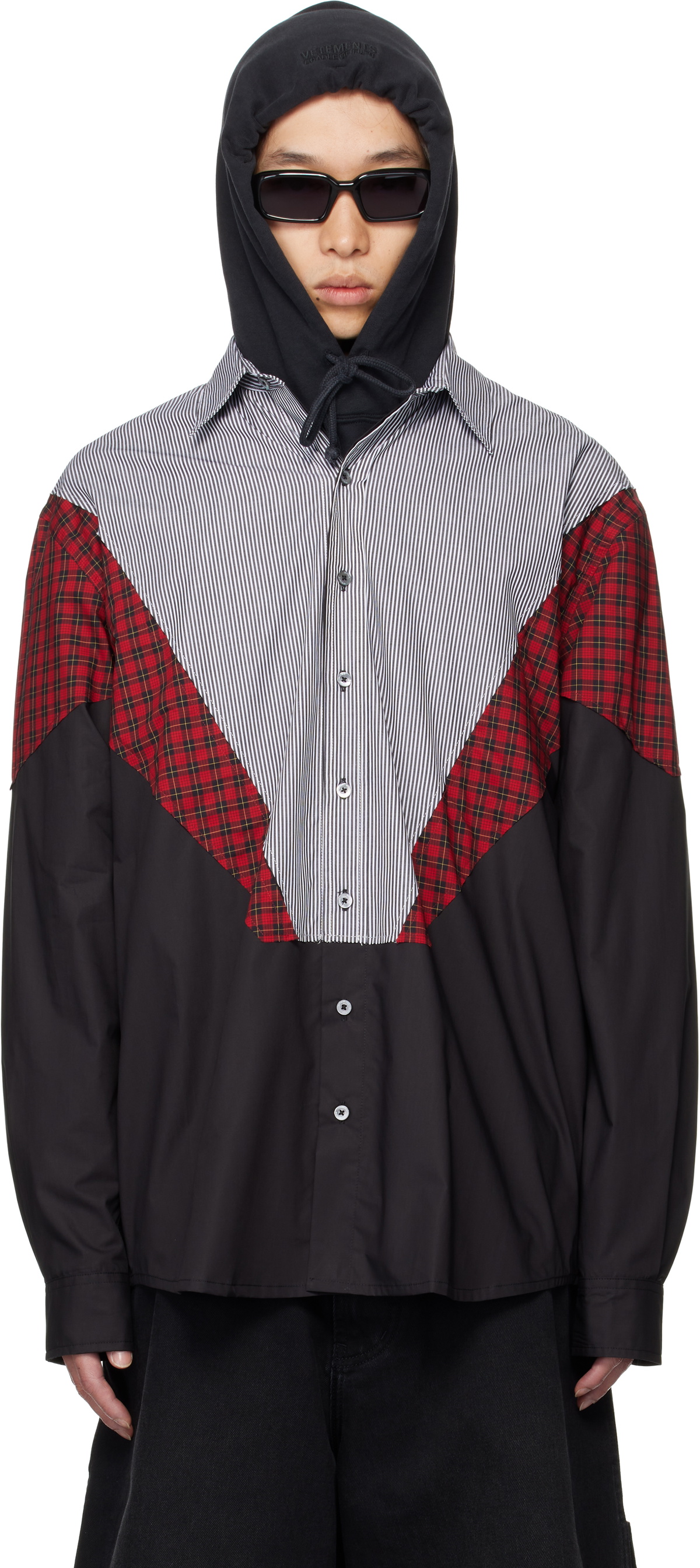 Vetements - Oversized Tie-Trimmed Striped Cotton Shirt - Blue