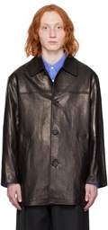 Dunst Black Half Leather Jacket